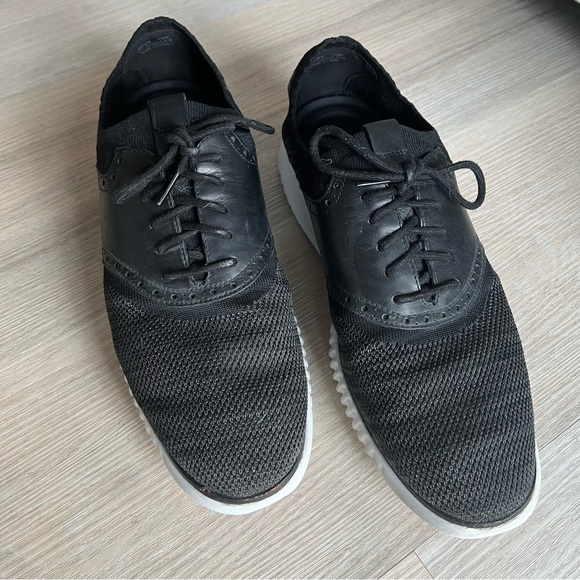 Men’s Cole Haan 2.Zerogrand knit black oxfords 11.5 - Picture 2 of 4